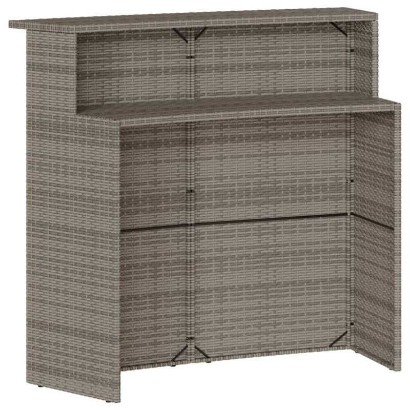 5 Piece Garden Bar Set with Cushions Grey Poly Rattan Payday Deals