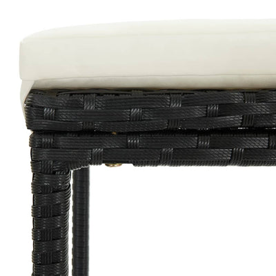 5 Piece Garden Bar Set with Cushions Poly Rattan Black Payday Deals