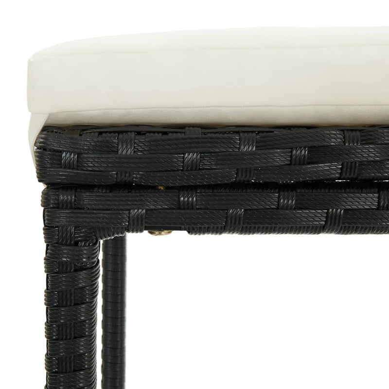 5 Piece Garden Bar Set with Cushions Poly Rattan Black Payday Deals