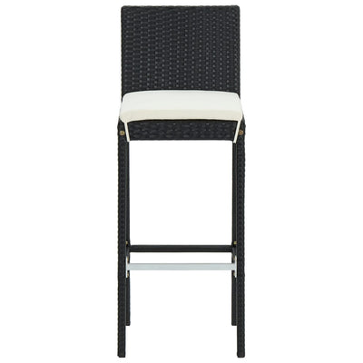 5 Piece Garden Bar Set with Cushions Poly Rattan Black Payday Deals