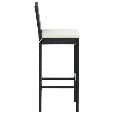 5 Piece Garden Bar Set with Cushions Poly Rattan Black Payday Deals