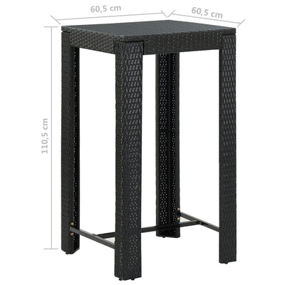 5 Piece Garden Bar Set with Cushions Poly Rattan Black Payday Deals
