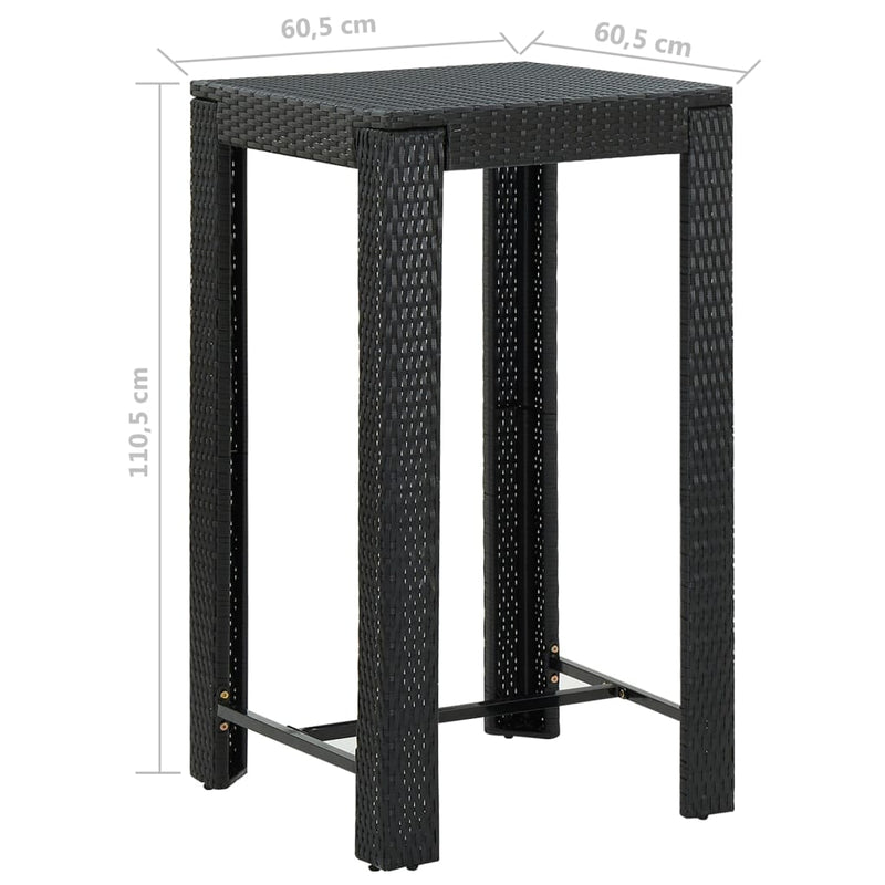 5 Piece Garden Bar Set with Cushions Poly Rattan Black Payday Deals