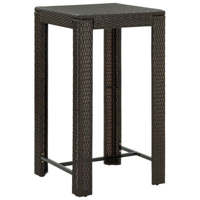 5 Piece Garden Bar Set with Cushions Poly Rattan Brown Payday Deals