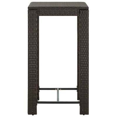 5 Piece Garden Bar Set with Cushions Poly Rattan Brown Payday Deals