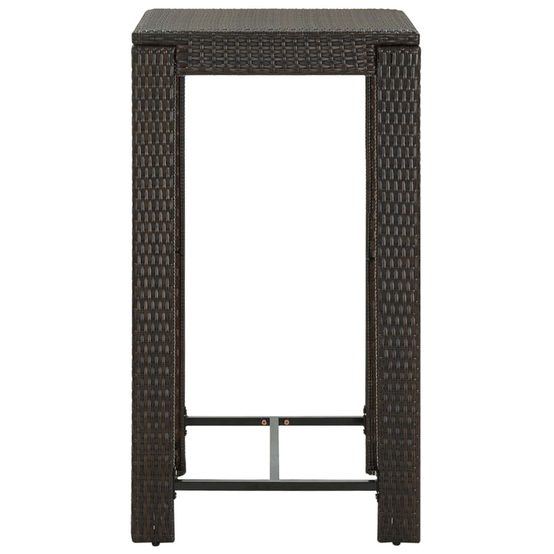 5 Piece Garden Bar Set with Cushions Poly Rattan Brown Payday Deals
