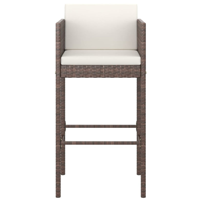 5 Piece Garden Bar Set with Cushions Poly Rattan Brown Payday Deals