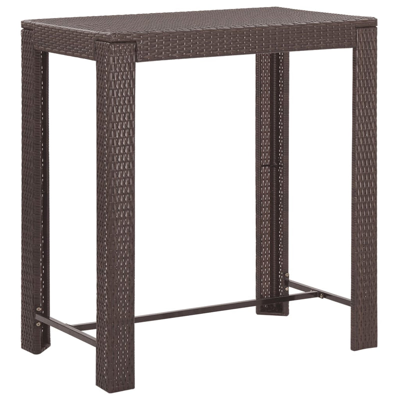 5 Piece Garden Bar Set with Cushions Poly Rattan Brown Payday Deals