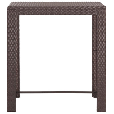 5 Piece Garden Bar Set with Cushions Poly Rattan Brown Payday Deals
