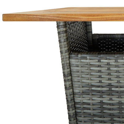 5 Piece Garden Bar Set with Cushions Poly Rattan Grey Payday Deals