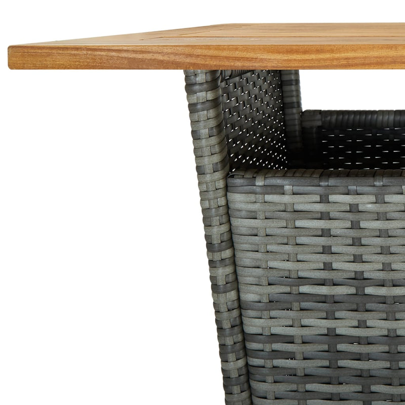 5 Piece Garden Bar Set with Cushions Poly Rattan Grey Payday Deals