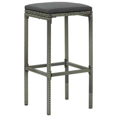 5 Piece Garden Bar Set with Cushions Poly Rattan Grey Payday Deals