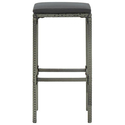 5 Piece Garden Bar Set with Cushions Poly Rattan Grey Payday Deals
