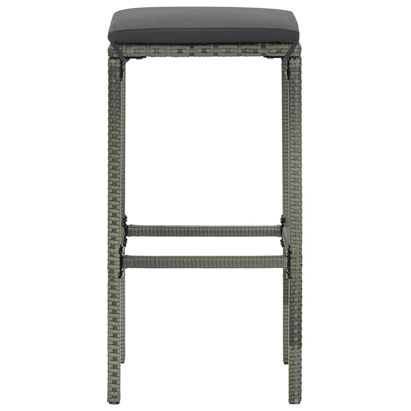 5 Piece Garden Bar Set with Cushions Poly Rattan Grey Payday Deals