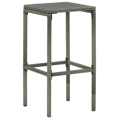5 Piece Garden Bar Set with Cushions Poly Rattan Grey Payday Deals