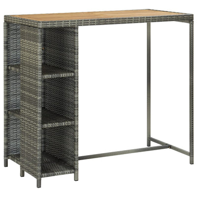 5 Piece Garden Bar Set with Cushions Poly Rattan Grey Payday Deals