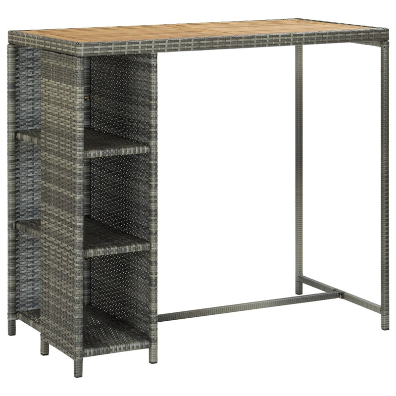 5 Piece Garden Bar Set with Cushions Poly Rattan Grey Payday Deals