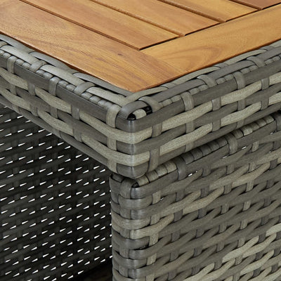 5 Piece Garden Bar Set with Cushions Poly Rattan Grey Payday Deals