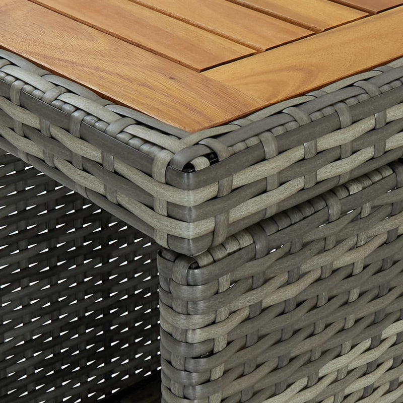 5 Piece Garden Bar Set with Cushions Poly Rattan Grey Payday Deals