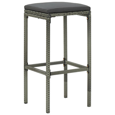 5 Piece Garden Bar Set with Cushions Poly Rattan Grey Payday Deals