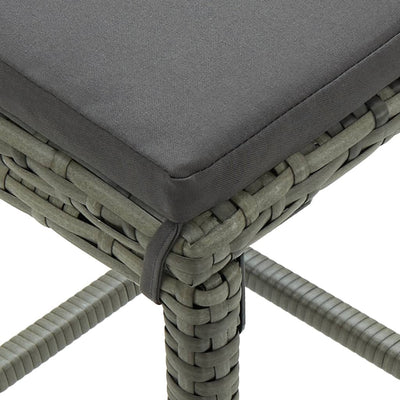 5 Piece Garden Bar Set with Cushions Poly Rattan Grey Payday Deals