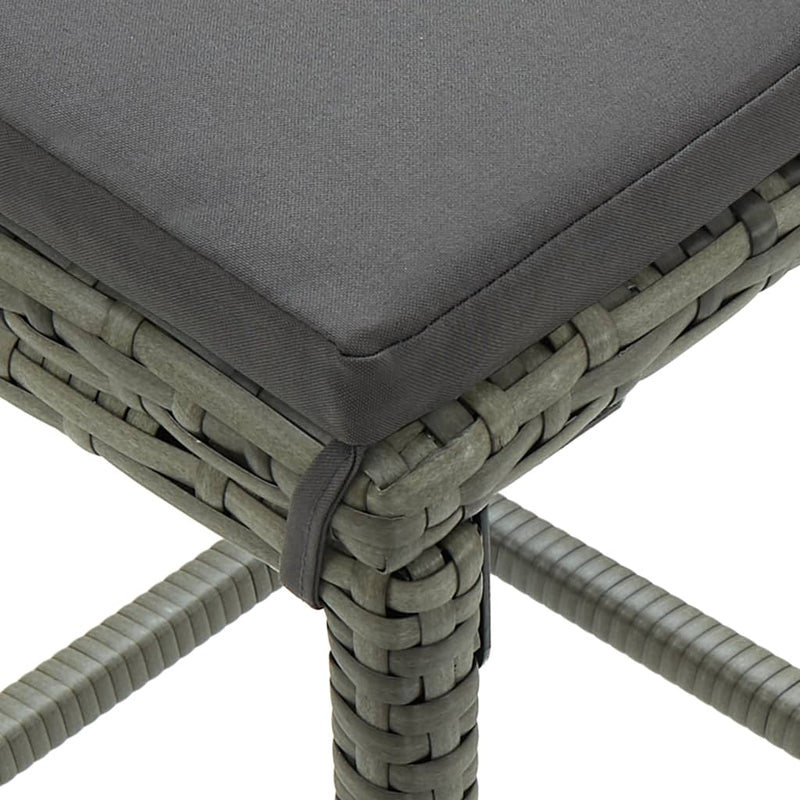 5 Piece Garden Bar Set with Cushions Poly Rattan Grey Payday Deals