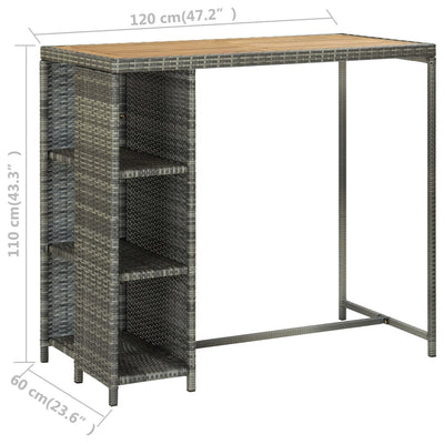 5 Piece Garden Bar Set with Cushions Poly Rattan Grey Payday Deals
