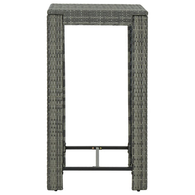 5 Piece Garden Bar Set with Cushions Poly Rattan Grey Payday Deals