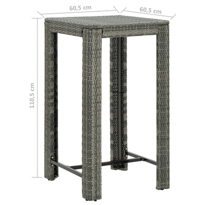 5 Piece Garden Bar Set with Cushions Poly Rattan Grey Payday Deals