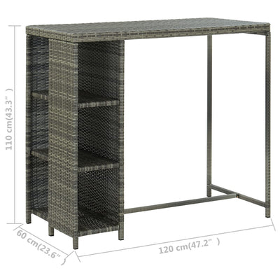 5 Piece Garden Bar Set with Cushions Poly Rattan Grey Payday Deals