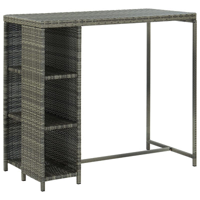 5 Piece Garden Bar Set with Cushions Poly Rattan Grey Payday Deals