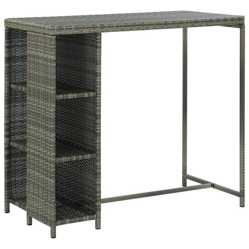 5 Piece Garden Bar Set with Cushions Poly Rattan Grey Payday Deals