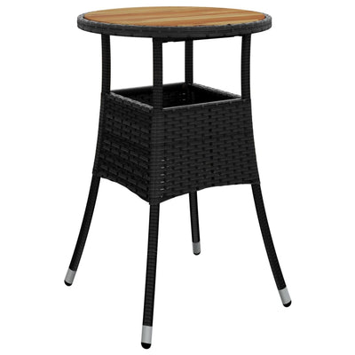 5 Piece Garden Bistro Set with Cushions Black Poly Rattan Payday Deals