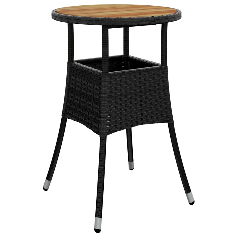 5 Piece Garden Bistro Set with Cushions Black Poly Rattan Payday Deals