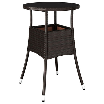 5 Piece Garden Bistro Set with Cushions Brown Poly Rattan Payday Deals
