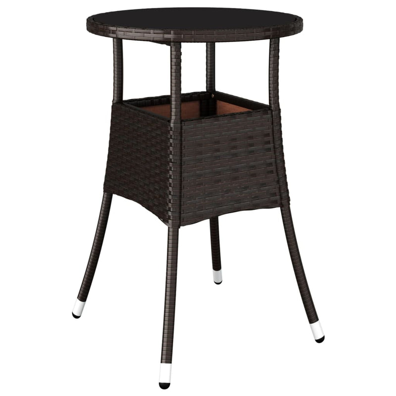 5 Piece Garden Bistro Set with Cushions Brown Poly Rattan Payday Deals