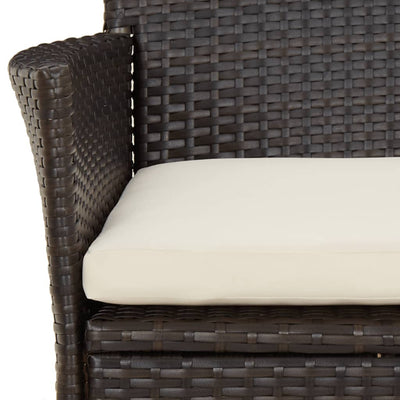 5 Piece Garden Bistro Set with Cushions Brown Poly Rattan Payday Deals