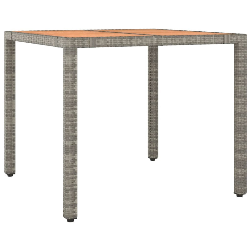 5 Piece Garden Bistro Set with Cushions Grey Poly Rattan Payday Deals