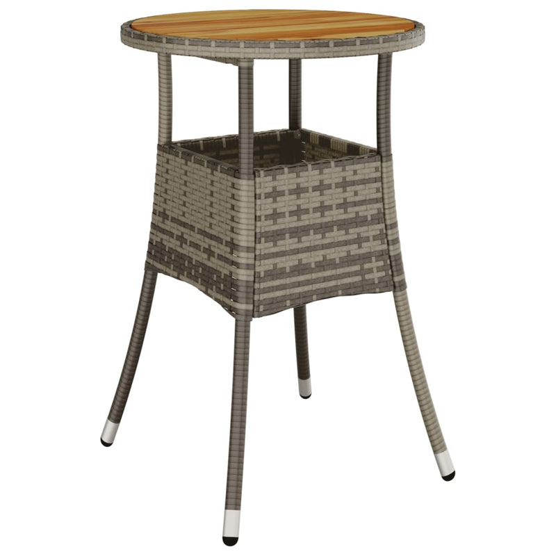 5 Piece Garden Bistro Set with Cushions Grey Poly Rattan Payday Deals