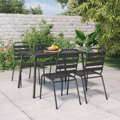 5 Piece Garden Dining Set Anthracite Steel Payday Deals