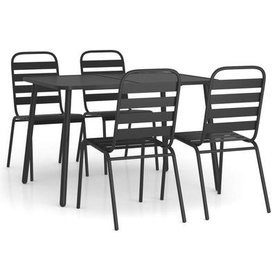 5 Piece Garden Dining Set Anthracite Steel Payday Deals