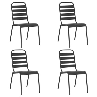 5 Piece Garden Dining Set Anthracite Steel Payday Deals