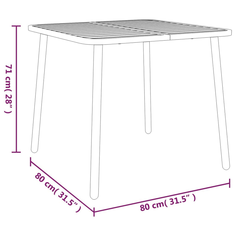 5 Piece Garden Dining Set Anthracite Steel Payday Deals