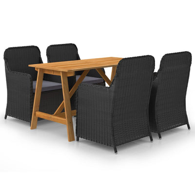 5 Piece Garden Dining Set Black Payday Deals