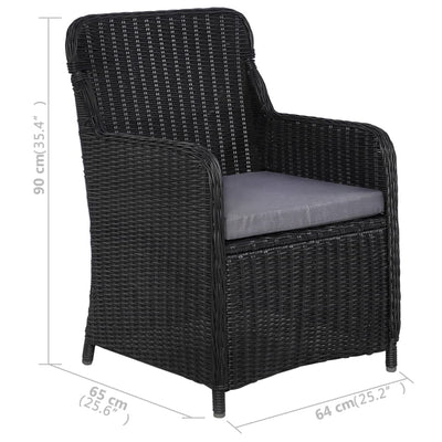 5 Piece Garden Dining Set Black Payday Deals