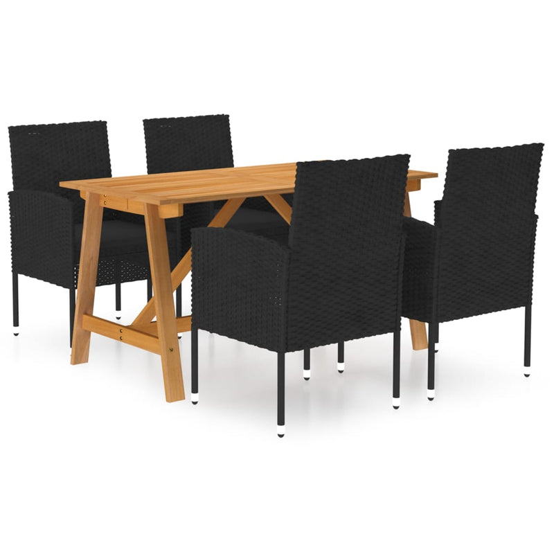 5 Piece Garden Dining Set Black Payday Deals