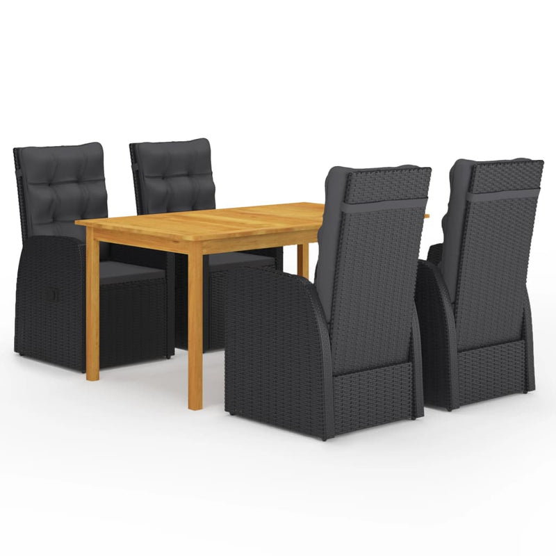 5 Piece Garden Dining Set Black Payday Deals