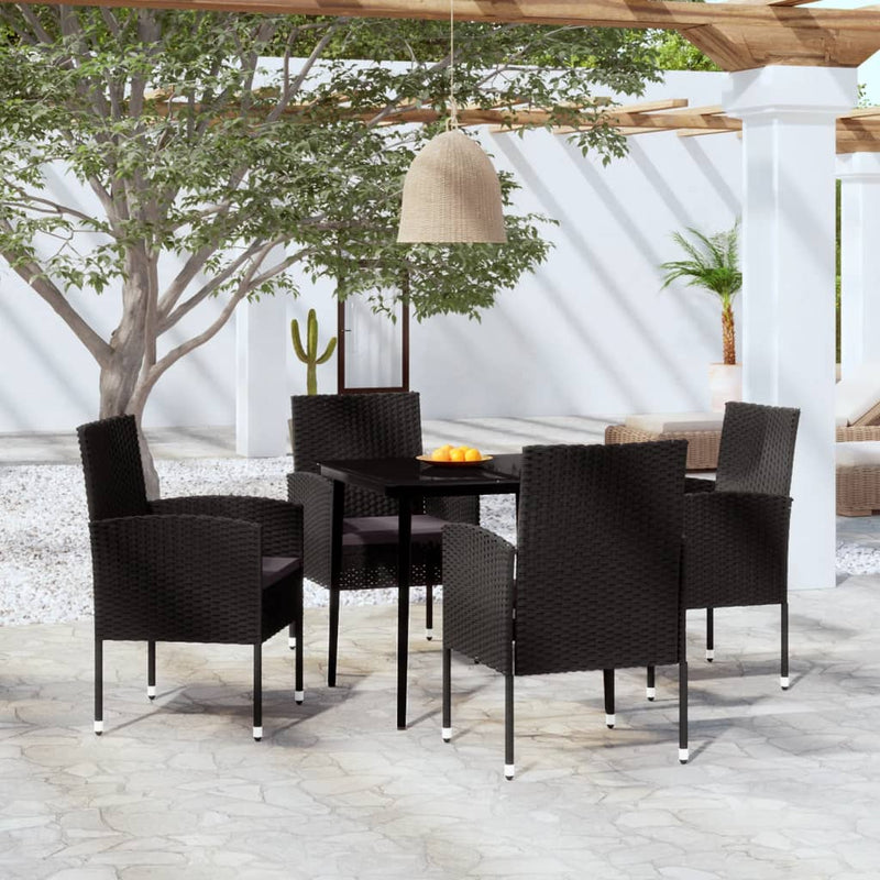 5 Piece Garden Dining Set Black Payday Deals