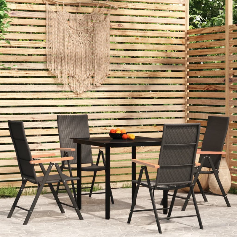 5 Piece Garden Dining Set Black Payday Deals
