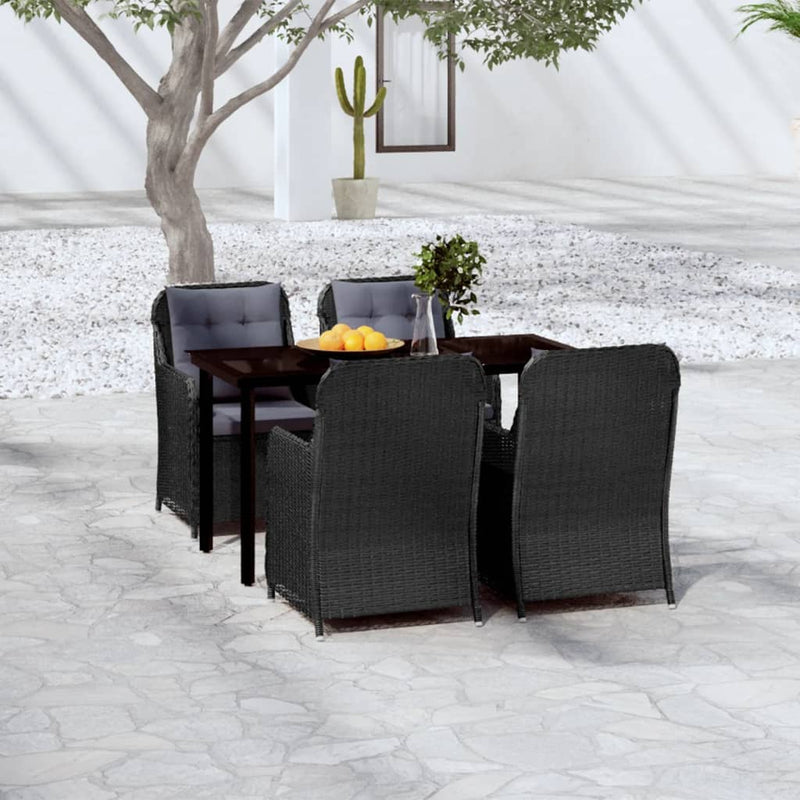 5 Piece Garden Dining Set Black Payday Deals